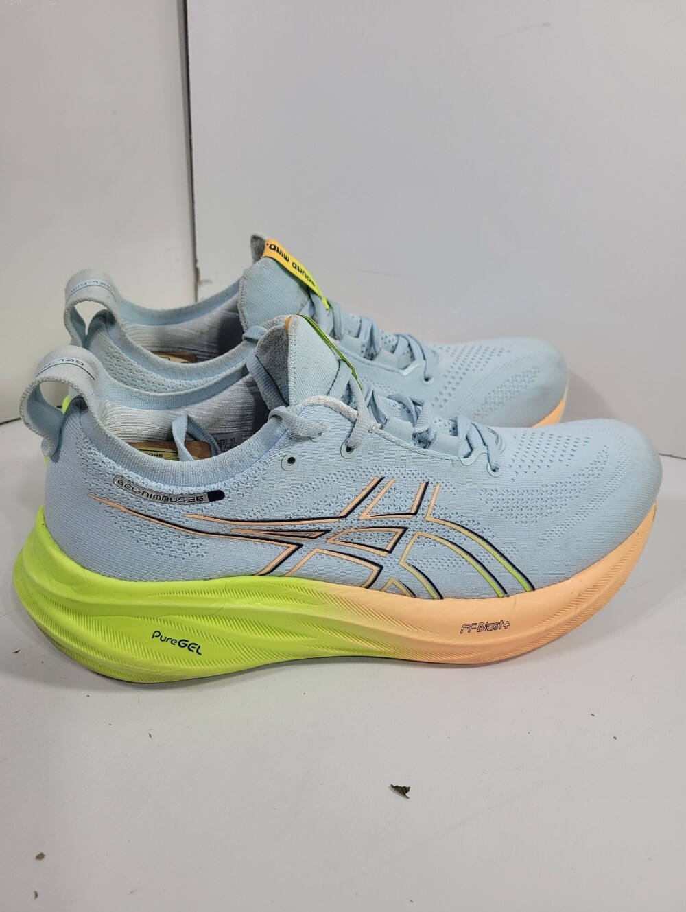 ASICS Gel-Nimbus 26 Paris Womens Running Shoes Size 11 Grey Yellow Sneaker
